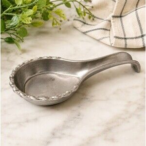 Vintage Lenox Butler’s Pantry Pewter Spoon Rest Scalloped Edge Hollowware 8.5”